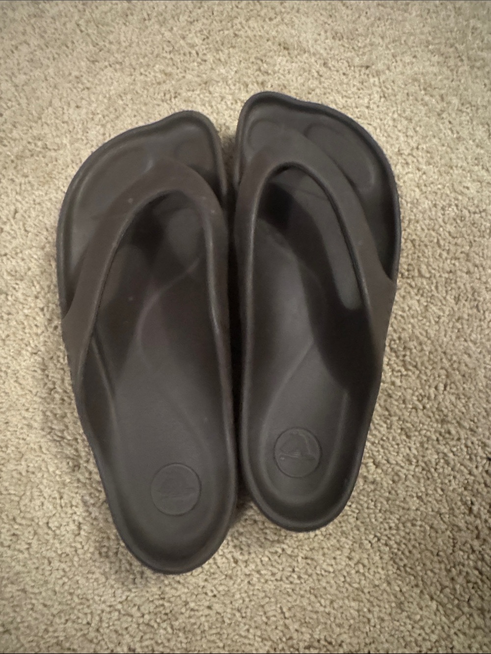 CROCS Brown Molded Footbed Flip Flop Sandals